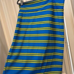 NWT LuLaRoe Vibrant Blue and Yellow Pencil Skirt